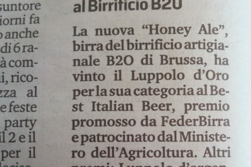 COMPLIMENTI AL BIRRIFICIO B2O!